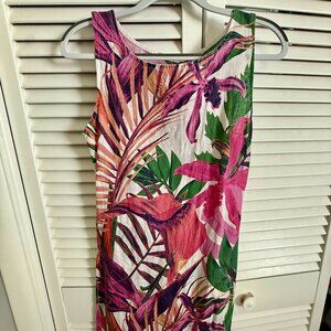 Lungo L'arno (Made in Italy) Tropical Print Linen &  Knit Sundress | Size S